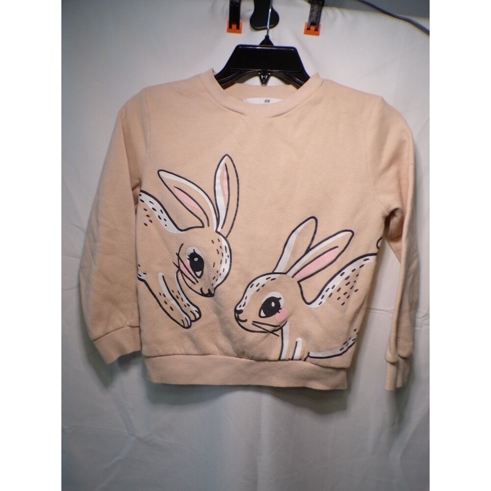 H&M Girls Rabbit Graphic Sweatshirt Crewneck Long Sleeve US 6X 7